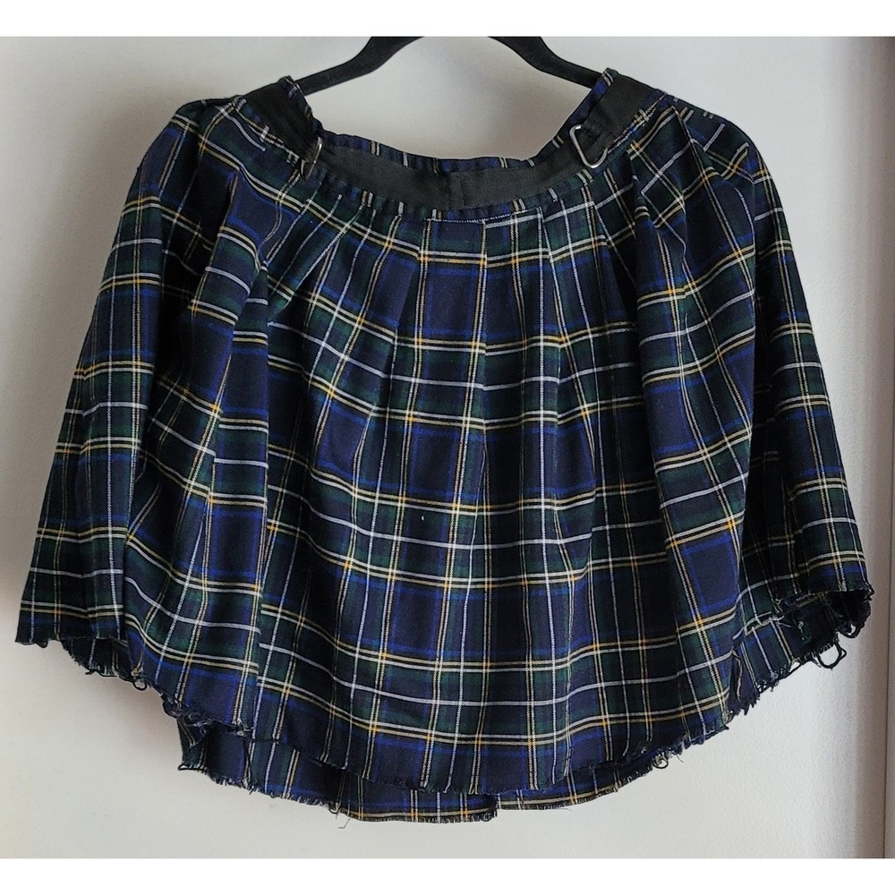 Current Mood Plaid Mini Skirt Size M Blue Green Yellow Streetwear Y2K